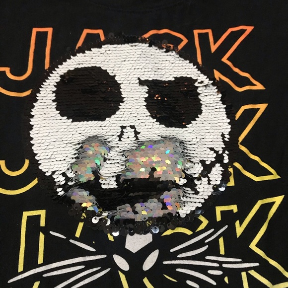 NBC Jack Nightmare Before Christmas sequin 2 way shirt 14/16 Disney parks - Picture 3 of 7